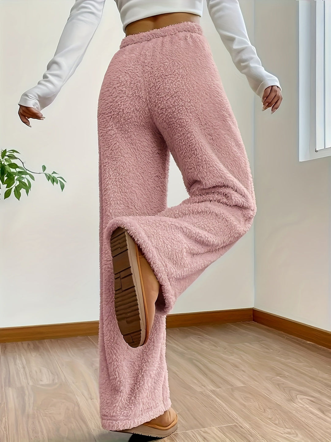 Olivia Fuzzy Sherpa Broek - Modenta