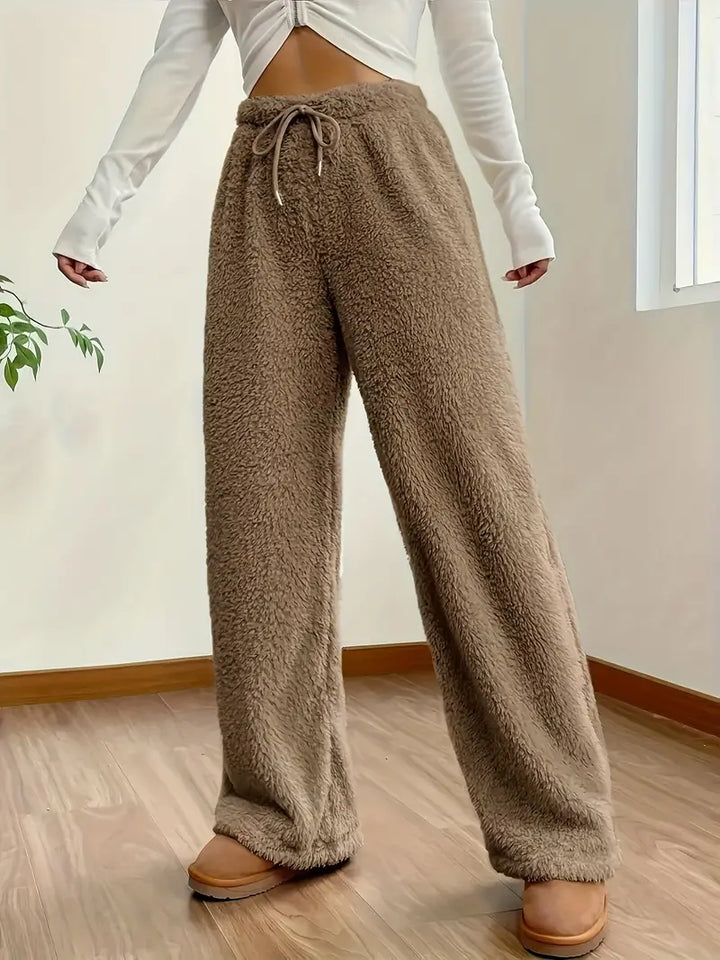 Olivia Fuzzy Sherpa Broek - Modenta