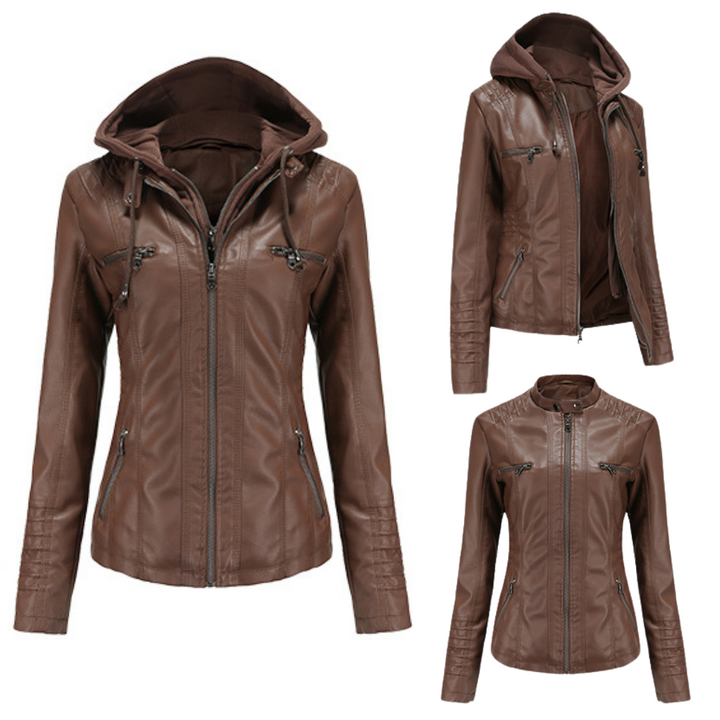 Avianna Vegan Leren Jas - Modenta