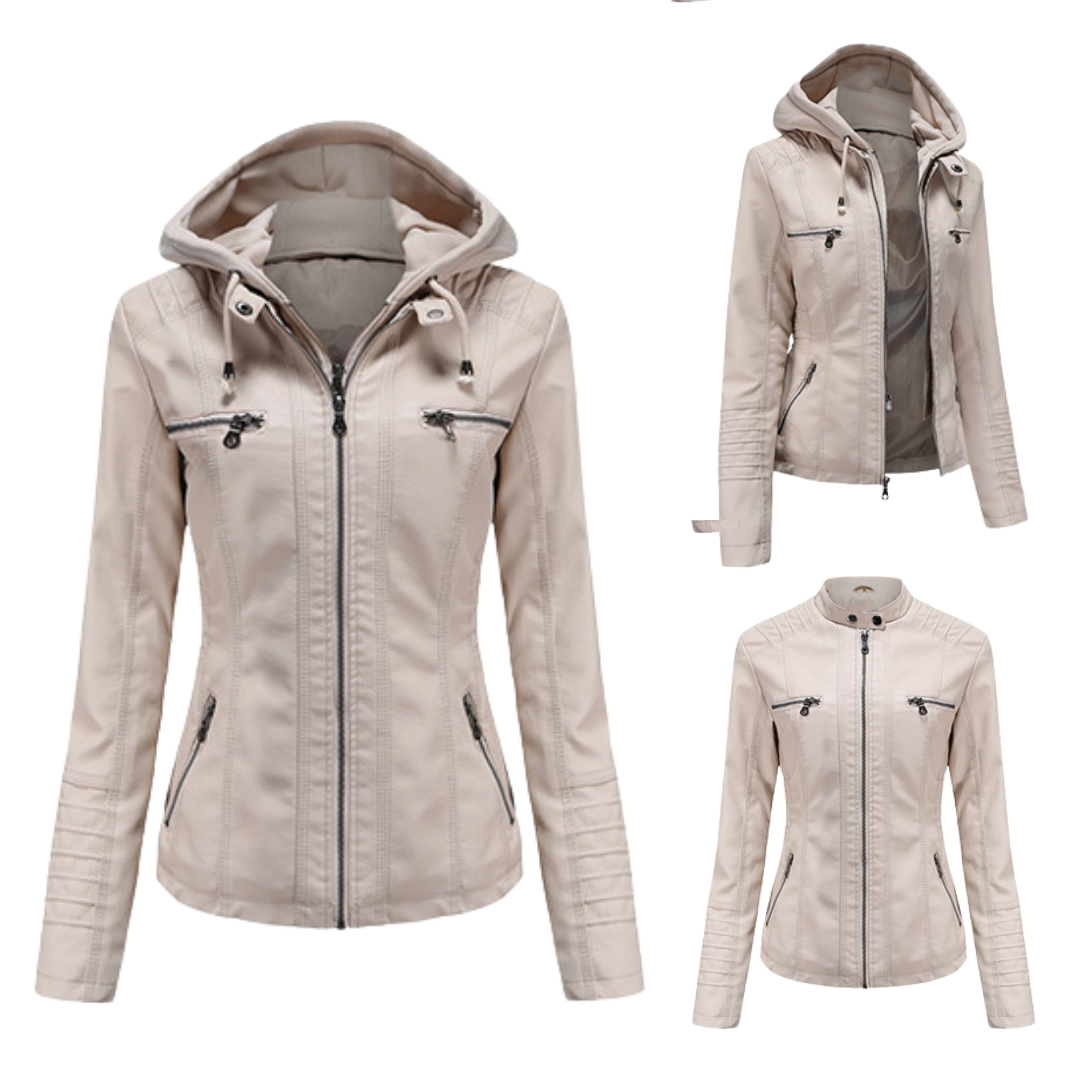 Avianna Vegan Leren Jas - Modenta