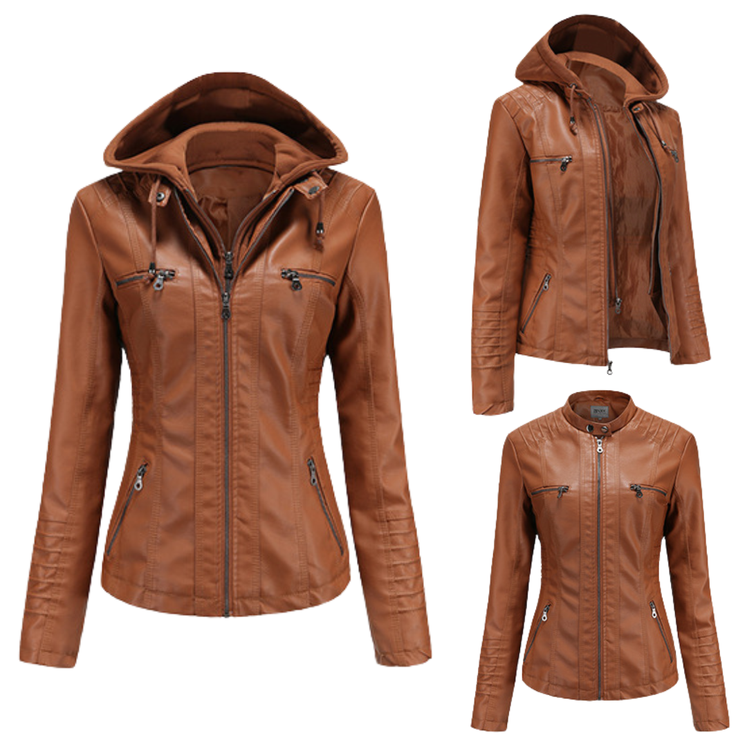 Avianna Vegan Leren Jas - Modenta