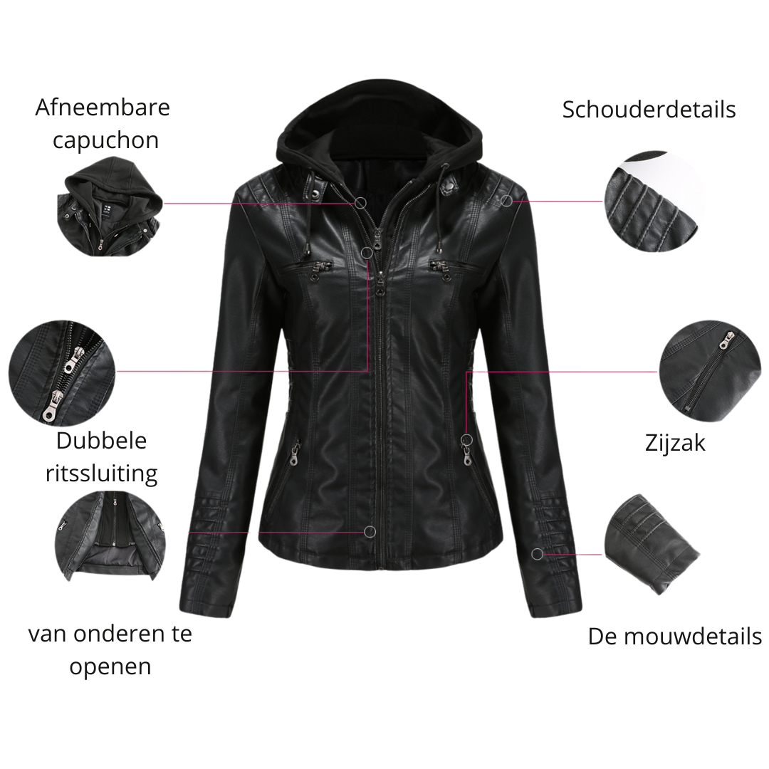 Avianna Vegan Leren Jas - Modenta