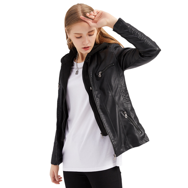 Avianna Vegan Leren Jas - Modenta