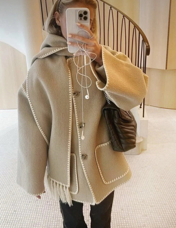 Maeve Elegante Scarf Coat - Modenta