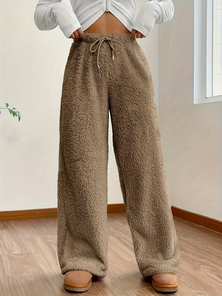 Olivia Fuzzy Sherpa Broek - Modenta