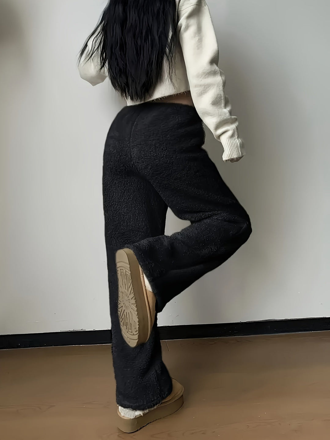 Olivia Fuzzy Sherpa Broek - Modenta