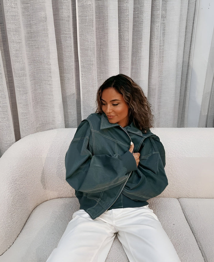 Lexi Leren Bomberjack - Modenta