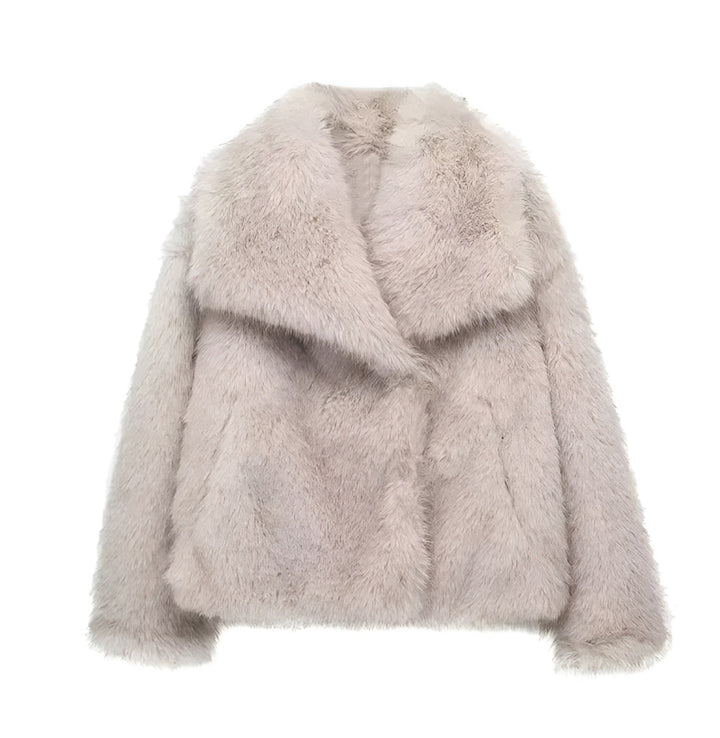 Julie Faux Fur Coat - Modenta