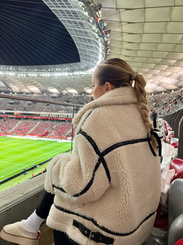 Sabrina Teddy Coat - Modenta