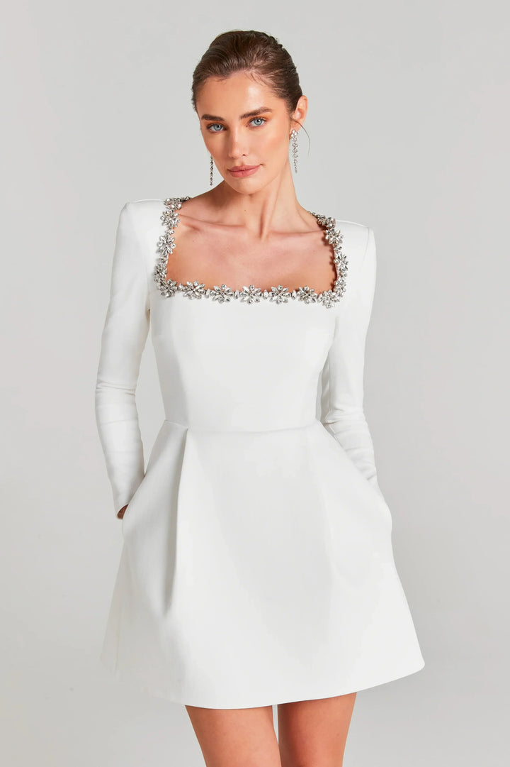 Fleur de Velours Lange Mouwen Jurk - Modenta