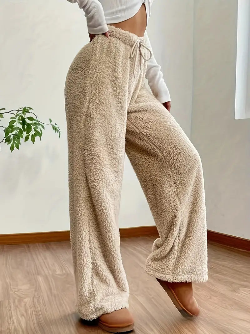 Olivia Fuzzy Sherpa Broek - Modenta