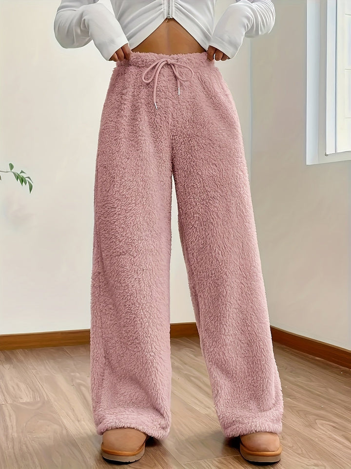 Olivia Fuzzy Sherpa Broek - Modenta