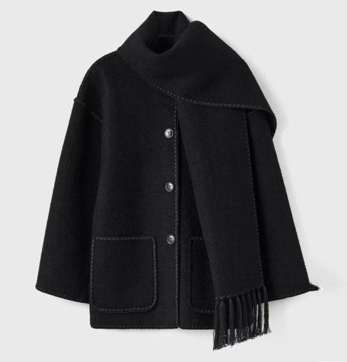 Maeve Elegante Scarf Coat - Modenta