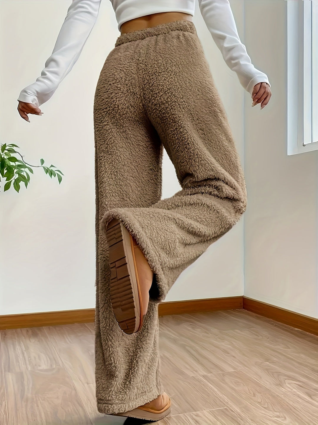 Olivia Fuzzy Sherpa Broek - Modenta
