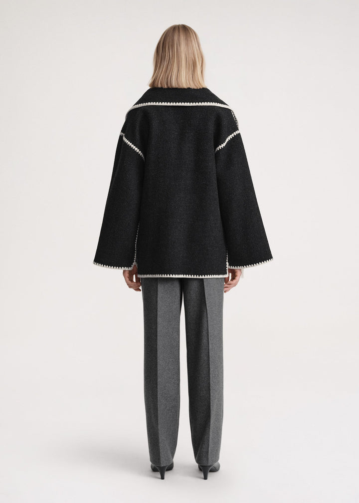 Maeve Elegante Scarf Coat - Modenta