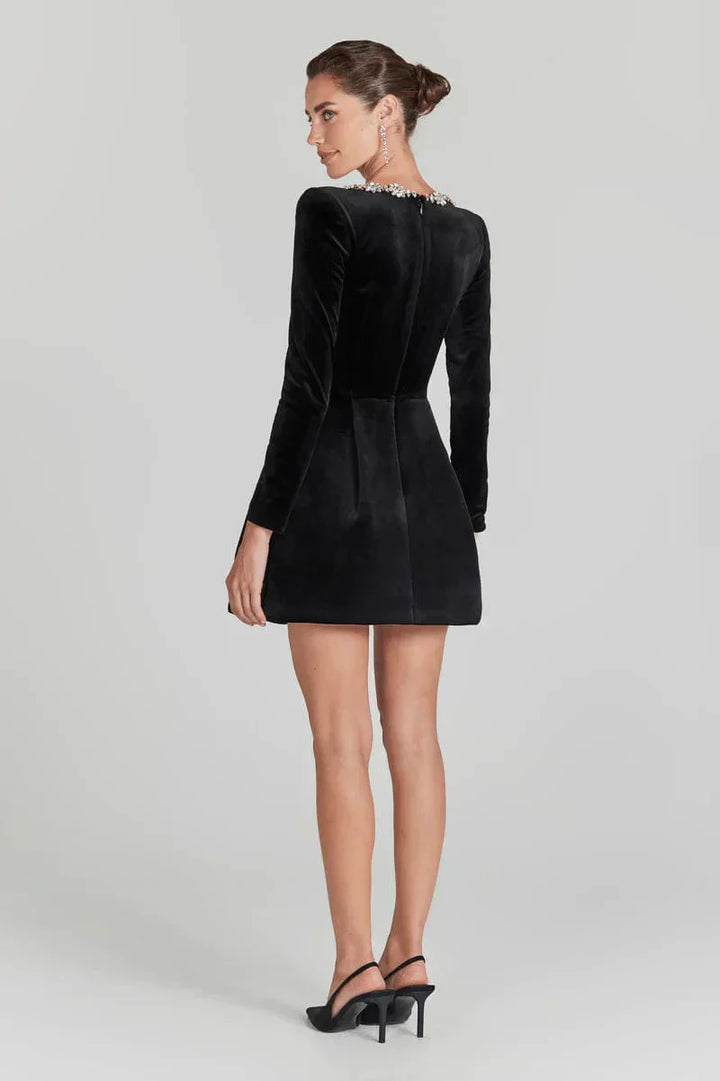 Fleur de Velours Lange Mouwen Jurk - Modenta